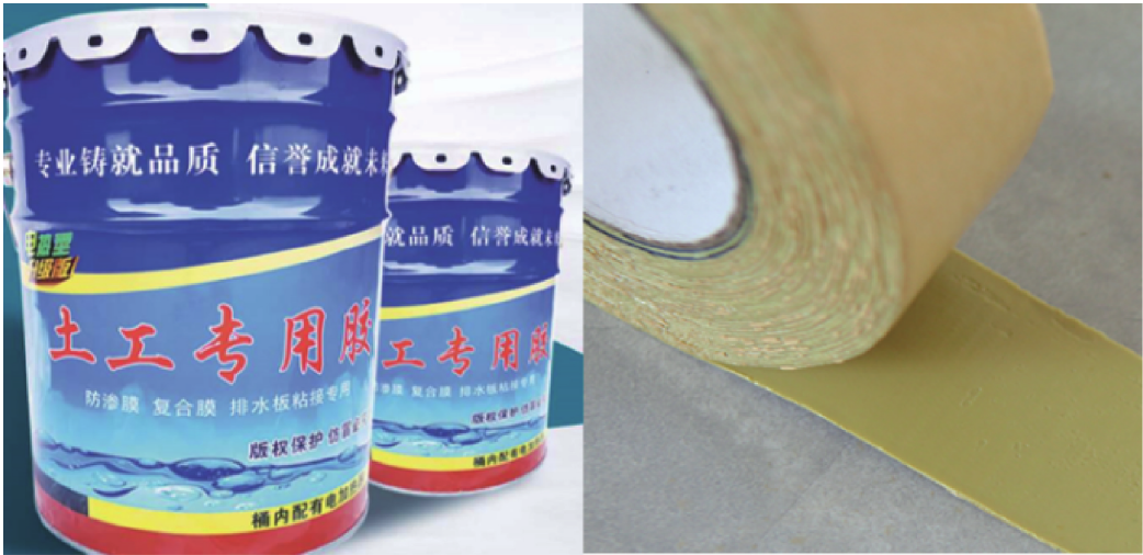 膠接法拼接和焊接法是土工膜應用初期常用的兩種拼接方法